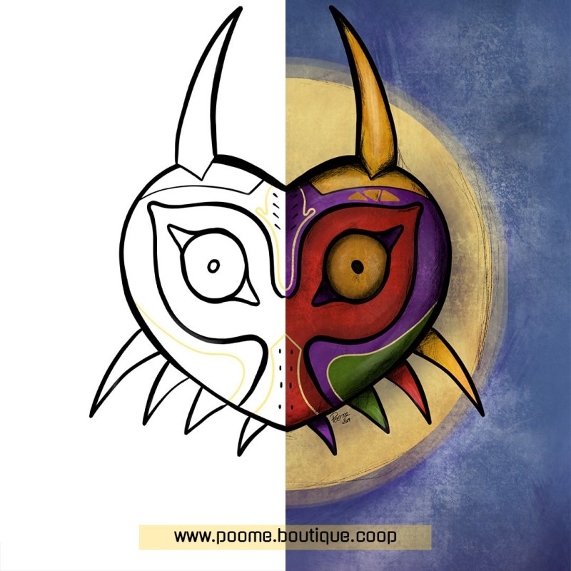 Fan-art à colorier « Majora's Mask»