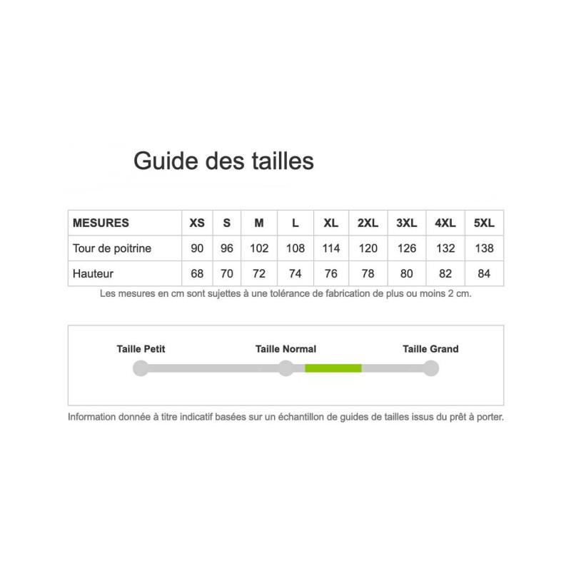 guide des tailles T-shirt Majora's mask du jeux video the legend of zelda