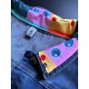 Upcycling d'une veste en jean avec un tissu Pokemon 1er génération